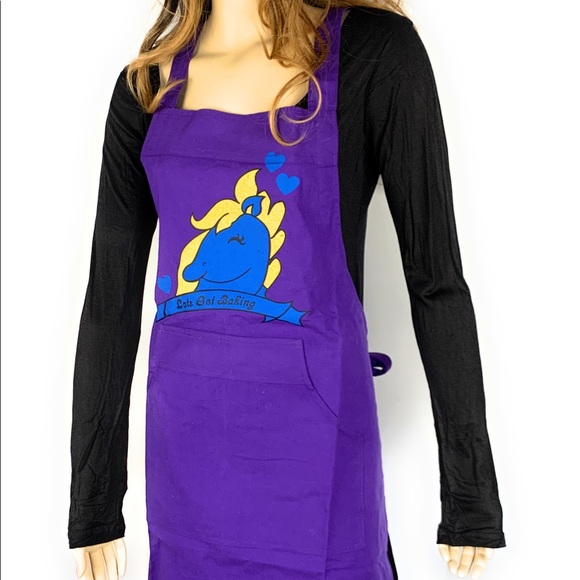 Purple bib apron and chef cap - Picture 7 of 7